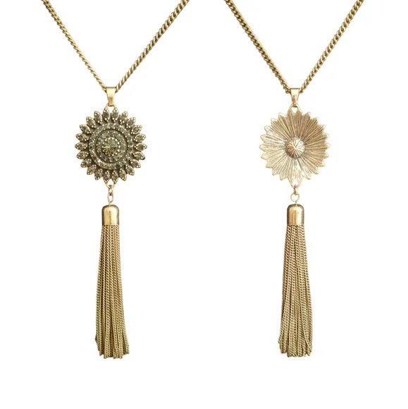 Reversible tassel pendant necklace - Picture 1 of 11
